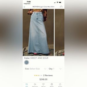 Mother long denim skirt